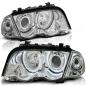 Preview: Scheinwerfer CCFL Angel Eyes für BMW 3er E46 Limo Touring Bj. 98-01 Chrom
