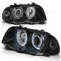 Preview: Scheinwerfer CCFL Angel Eyes für BMW 3er E46 Limo Touring Bj. 98-01 Schwarz