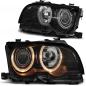 Preview: Scheinwerfer LED Angel Eyes für BMW 3er E46 Coupe Cabrio 01-03 Schwarz