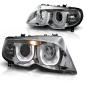 Preview: Scheinwerfer 3D Angel Eyes für BMW 3er E46 Limo Touring Bj. 01-05 Chrom