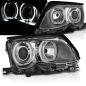 Preview: Scheinwerfer LED Angel Eyes für BMW 3er E46 Limo Touring Bj. 01-05 Chrom