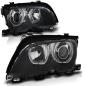 Preview: Scheinwerfer LED Angel Eyes für BMW 3er E46 Limo Touring Bj. 01-05 Schwarz