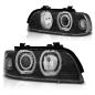 Preview: LED Angel Eyes Scheinwerfer für BMW 5er E39 95-03 Lim./Touring Schwarz