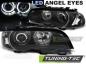 Preview: LED Angel Eyes Scheinwerfer für BMW 3er E46 Coupe / Cabrio 99-03 schwarz Set