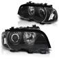 Preview: LED Angel Eyes Scheinwerfer für BMW 3er E46 Coupe / Cabrio 99-03 schwarz Set