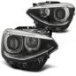 Preview: LED Tagfahrlicht Angel Eyes Scheinwerfer für BMW 1er F20/F21 11-14 schwarz