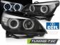 Preview: Scheinwerfer CCFL Angel Eyes für BMW 5er E60 E61 03-07 Schwarz mit LED Blinker