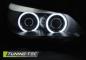 Preview: Scheinwerfer CCFL Angel Eyes für BMW 5er E60 E61 03-07 Schwarz mit LED Blinker