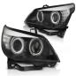Preview: Scheinwerfer CCFL Angel Eyes für BMW 5er E60 E61 03-07 Schwarz mit LED Blinker