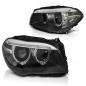 Preview: Xenon LED Tagfahrlicht Angel Eyes Scheinwerfer für BMW 5er F10/F11 10-13 schwarz