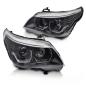 Preview: 3D LED Angel Eyes Scheinwerfer für BMW 5er E60 / E61 03-07 schwarz LED Blinker