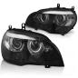 Preview: LED DRL Scheinwerfer 3D Angel Eyes für BMW X5 E70 Bj. 07-13 Schwarz
