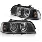 Preview: Xenon Angel Eyes Scheinwerfer für BMW 5er E39 Facelift (LCI) 00-03 schwarz