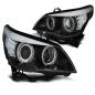 Preview: Xenon Scheinwerfer Angel Eyes für BMW 5er E60 E61 Bj. 05-07 Schwarz LED Blinker