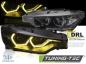 Preview: LED Tagfahrlicht Angel Eyes Scheinwerfer Set für BMW 3er F30/F31 11-15 schwarz