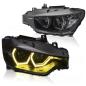Preview: LED Tagfahrlicht Angel Eyes Scheinwerfer Set für BMW 3er F30/F31 11-15 schwarz