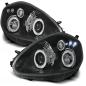 Preview: LED Angel Eyes Scheinwerfer für Fiat Grande Punto 05-08 schwarz
