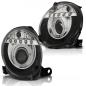 Preview: Scheinwerfer Angel Eyes mit LED Leiste für Fiat 500 Bj. 07-15 Schwarz