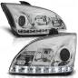 Preview: Scheinwerfer LED Tagfahrlicht Optik für Ford Focus 2 Bj. 04-08 Chrom