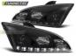 Preview: Scheinwerfer LED Tagfahrlicht Optik für Ford Focus 2 Bj. 04-08 Schwarz