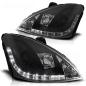 Preview: Scheinwerfer LED Tagfahrlicht Optik für Ford Focus MK1 Facelift  01-04 Schwarz