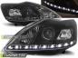 Preview: LED Tagfahrlicht Design Scheinwerfer für Ford Focus MK2 Facelift 08-10 schwarz
