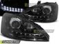 Preview: Scheinwerfer LED Tagfahrlicht Optik für Ford Focus MK1 Facelift 01-04 Schwarz