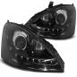 Preview: Scheinwerfer LED Tagfahrlicht Optik für Ford Focus MK1 Facelift 01-04 Schwarz