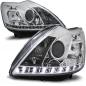 Preview: Scheinwerfer LED Tagfahrlicht Optik für Ford Focus MK2 Facelift Bj. 08-10 Chrom