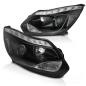 Preview: Scheinwerfer LED Tagfahrlicht Optik für Ford Focus 3 Bj. 11-14 Schwarz