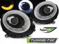 Preview: Scheinwerfer LED Tagfahrlicht Optik für Mini One Cooper Bj. 06-14 Schwarz LTI