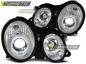 Preview: LED Angel Eyes Scheinwerfer für Mercedes Benz CLK W208 97-02 chrom