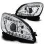 Preview: Xenon Scheinwerfer LED Tagfahrlicht Optik für Mercedes C-Klasse W204 07-10 Chrom
