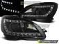 Preview: Scheinwerfer LED Tagfahrlicht Optik für Mercedes C-Klasse W204 Bj. 07-10 Schwarz