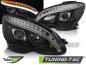 Preview: Scheinwerfer Tagfahrlicht Optik für Mercedes W204 Bj. 07-11 Schwarz LED Blinker