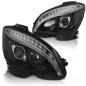 Preview: Scheinwerfer Tagfahrlicht Optik für Mercedes W204 Bj. 07-11 Schwarz LED Blinker