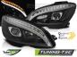 Preview: Scheinwerfer LED Tagfahrlicht Optik für Mercedes C-Klasse W204 07-10 Schwarz LTI