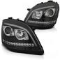 Preview: LED Tagfahrlicht Scheinwerfer für MB ML W164 05- schwarz dynamischem LED Blinker