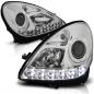 Preview: Xenon Scheinwerfer LED Tagfahrlicht Optik für Mercedes SLK R171 Bj. 04-11 Chrom