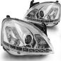 Preview: Scheinwerfer LED Tagfahrlicht Optik für Opel Corsa C Bj. 00-06 Chrom