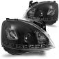 Preview: Scheinwerfer LED Tagfahrlicht Optik für Opel Corsa C Bj. 00-06 Schwarz