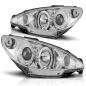 Preview: Scheinwerfer Angel Eyes für Peugeot 206 Bj. 98-06 Chrom H4