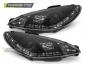 Preview: Scheinwerfer LED Tagfahrlicht Optik für Peugeot 206 Bj. 98-06 Schwarz