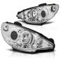 Preview: Scheinwerfer CCFL Angel Eyes für Peugeot 206 Bj. 98-06 Chrom