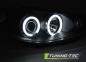 Preview: Scheinwerfer CCFL Angel Eyes für Peugeot 206 Bj. 98-06 Schwarz