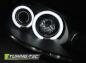 Preview: Scheinwerfer CCFL Angel Eyes für Peugeot 206 Bj. 98-06 Schwarz