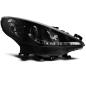 Preview: Scheinwerfer LED Tagfahrlicht Optik für Peugeot 207 Bj. 06-12 Schwarz