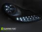 Preview: Scheinwerfer LED Tagfahrlicht Optik für Porsche Boxster 986 911 996 Schwarz Matt