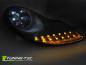 Preview: Scheinwerfer LED Tagfahrlicht Optik für Porsche Boxster 986 911 996 Schwarz Matt