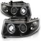 Preview: Scheinwerfer Angel Eyes für Seat Leon 1M / Toledo 1M Bj. 99-06 Schwarz
